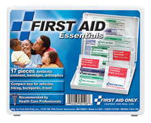 13 Piece travel  first aid kit, mini plastic case, 1 ea. 